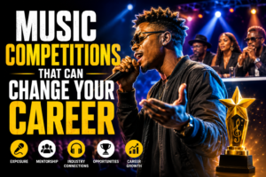 Music competition for emerging Nigerian artists performing on stage