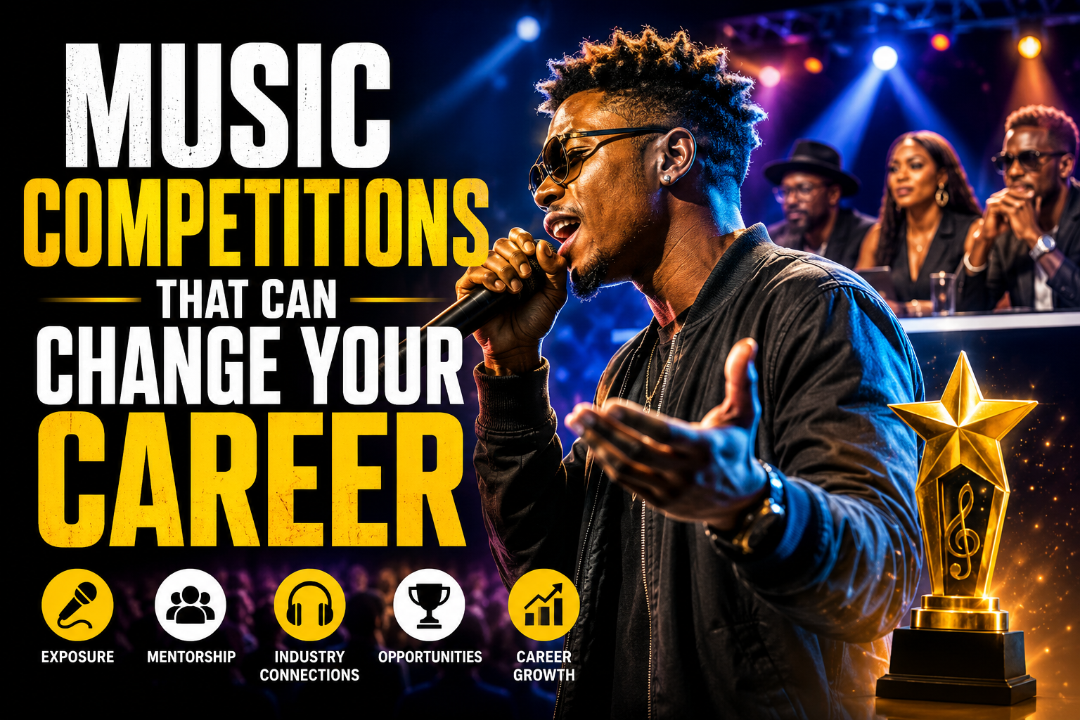 Music competition for emerging Nigerian artists performing on stage
